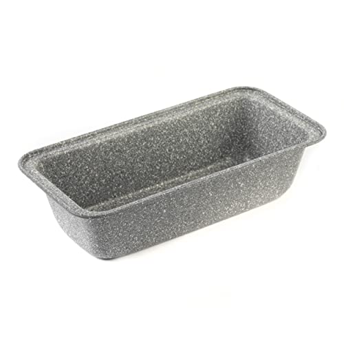 Salter BW02776G3EU7 Molde Antiadherente Para Pan Casero De Acero Al Carbono, De La Colección Marblestone, 27 cm, Fuente Duradero Para Hornear Pan de Platano, Zanahoria o Limón, Gris
