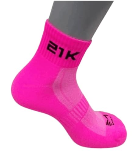Meia Esportiva 21K, Rosa Neon, para Corrida (BR, Numérico, 0, Regular, Baixo, Rosa neon - 34 ao 38)