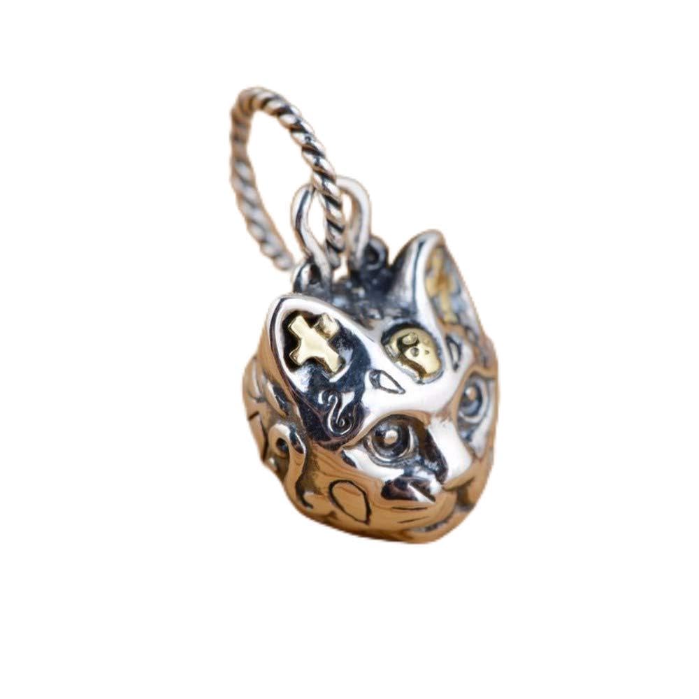 Collier argent S925 chat, un bijou ethnique d'exception au design travaillé