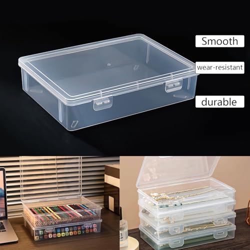 WYAN 4pcs A5 Aufbewahrungsbox mit Deckel, Aufbewahrungsbox, Plastikbox mit Deckel, für Haus, Büro, Schule zur Aufbewahrung von Akten, Zeitschriften, Schmuck, Kleinen Gegenständen, Kleinteilen