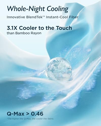 Breescape Cooling Sheet Set Twin XL Size - BlendTek™ Dry & Cool Technology for Hot Sleepers and Night Sweats, Q-Max>0.46 Tech, Deep Pocket Up to 18", 360° Elastic Band, Twilight Blue