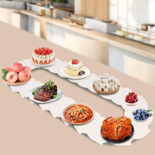 Plateau tournant pour aliments rotatif à 360° modulaire réglable pour table de repas