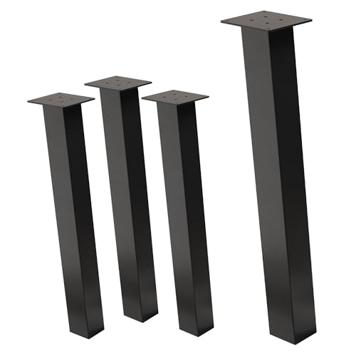 ML-Design Set di 4 Gambe per Tavolo Inclinate A: 72 cm Grigio Scuro Aspetto Industriale in Acciaio Verniciato a Polvere Forma a I Profilo 8x8 cm con Inclinazione di 96° Piedini in Metallo per Tavolini