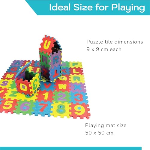 Image of EVA Foam 36 Pcs Soft Colorful Alphabet & Number Play Mat | Interlocking Floor Tiles for Kids, Toddlers & Babies | Educational Learning Blocks (A-Z, 0-9) | Safe, Non-Toxic Play Mat for Home
