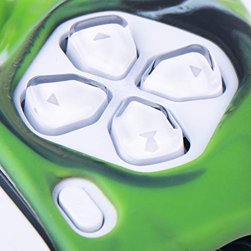 Coque silicone manette PS5 YoRHa anti-dérapante points de grip camouflage vert - 6