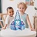 Tytan Toys Disney Frozen Magnetic Tiles Princess Castle - 20-Piece STEAM Building Set with Glitter Tiles & Elsa, Anna, Olaf Stickers - Educational Frozen Toys for Girls Age 3-4+