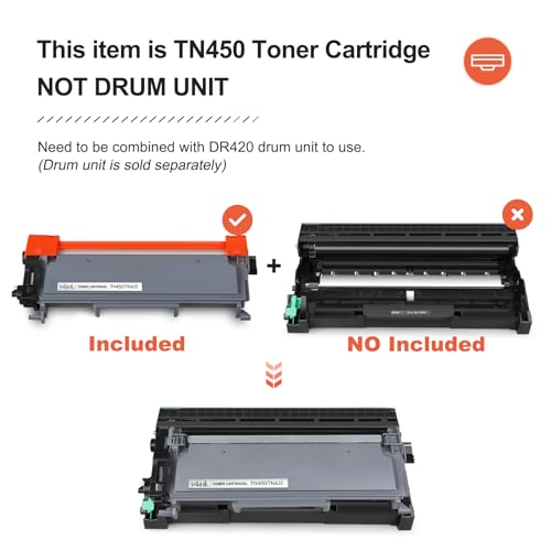 Image of v4ink TN450 TN420 Toner Cartridge 3-Pack High Yield Black Replacement | Compatible for Brother TN-450 TN-420 Toner Cartridge Black for Printer HL-2240d HL-2270dw HL-2280dw MFC-7360n MFC-7860dw