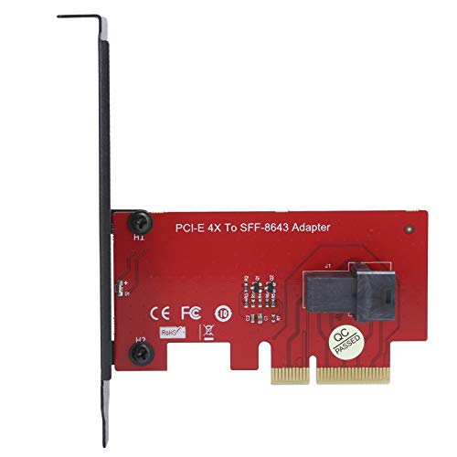 Adaptateur hôte PCI Express 4.0 x4 Voies, Carte Adaptateur hôte SFF-8643 vers PCI-E 4X, convertisseur avec 1 connecteur Femelle Mini-SAS HD 36Pin