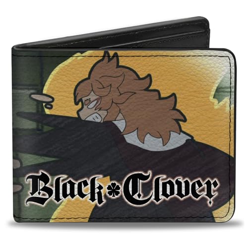 Crunchyroll Wallet, Bifold, Black Clover Asta and Zora Mereoleona Challenge and Logo, Vegan Leather