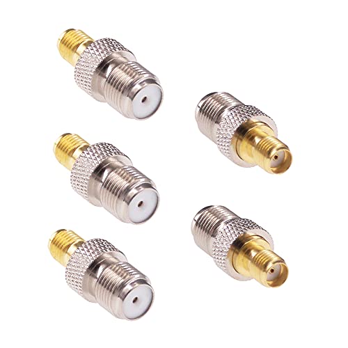 RFaha 5pcs SMA Female to F Female RF Coax Adapter SMA to F Coaxial Connector Adapter for HT Radio/Antenna/Coax Cable(F16-5)