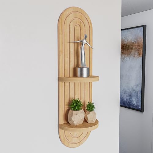 sugodesign Schweberegal, Wandregal mit 2 Ablagen,Regalbrett, Bücherregal, stylisches Wandregal für Wohnzimmer, Küche, Arbeitszimmer, Badezimmer, Fotoregal, Dekoregal, Eiche-Optik sugodesign Schweberegal, Wandregal mit 2 Ablagen,Regalbrett, Bücherregal, stylisches Wandregal für Wohnzimmer, Küche, Arbeitszimmer, Badezimmer, Fotoregal, Dekoregal, Eiche-Optik
