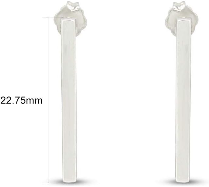 14K Gold Plated 925 Sterling Silver Post Dainty Mini Bar Stud Earrings for womens - Image 4