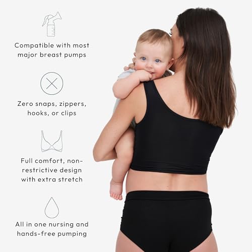 Larken Hands Free Pumping Bra for Breastfeeding | Breast Pump - Maternity Bras for Pregnancy, Pumping & Nursing Bra in One4