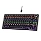 Newmen GM326 Mechanische Tastatur mit Kabel,Gaming Tastatur 75 Prozent,TKL Hot Swap LED Beleuchtung USB C Mini Mechanische Tastaturen mit Knopf,für PC/Win/Mac,QWERTY Layout,Schwarz,Rote Schalter