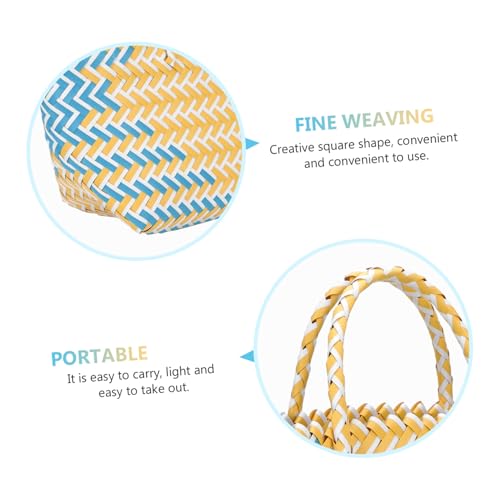 French Wicker Basket, Straw Beach Bag, Women Straw Large Tote Bag Handle Strip Beach Handbag Summer Woven Purse2