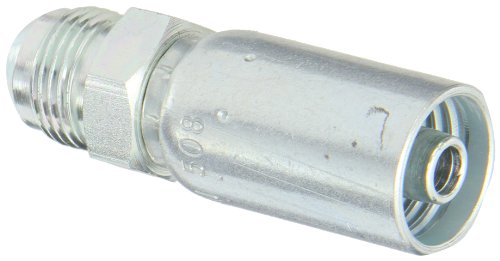 Image of EATON Weatherhead Coll-O-Crimp 06U-508 Male Rigid Fitting, SAE 37 Degree, Low Carbon Steel, 3 /8 inch Hose ID, 1 /2 inch Tube Size