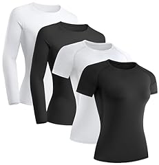 2 Long Sleeve+2 Short Sleeve-(2black+2white)