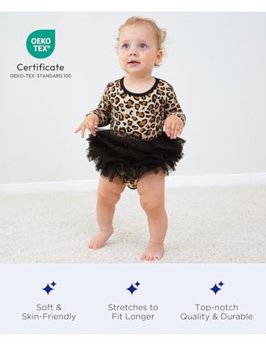 Baby Girl Romper Dress Bamboo Viscose Long Sleeve Infant Tulle Tutu Dresses4