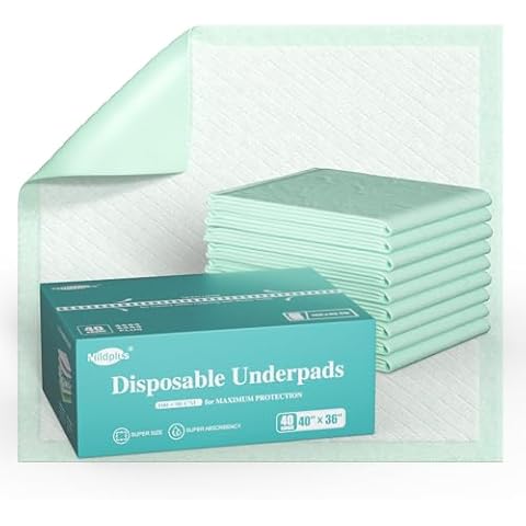 MIDPLUS Disposable Bed Pads 40"X36" Extra Large Chucks Pads for Adults Super Absorbent Underpads Waterproof Pee Pads for Incontinence, Mattress or Pets [100x91CM, 20pcs] Cover