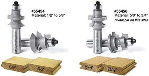 Amana Tool - 55454 2Piece Carbide Tipped Flooring 1-1/4 Dia x 3/4 x 1/2" Shank Set Wi