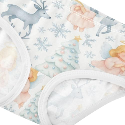 Joisal Cute Watercolor Christmas Angels Panties for Girl Toddlers Underwear Floral Cotton Durable Briefs Undies Kids 2t4