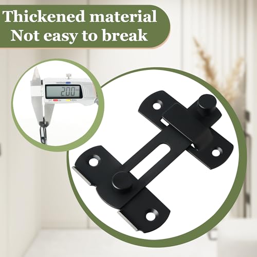 Image of Alise 4 inch Gate Latches, Black Security Door Latch for Barn Wood Door | Heavy Duty Stainless Steel Gate Hardware ,Security Flip Latch,Anti-theft Latch for Barn Wood Fence Sliding French Doors