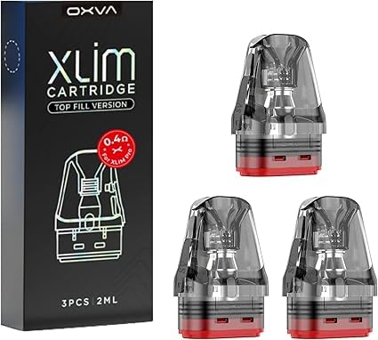 OXVA Xlim Pods V3 Pods for OXVA XLIM Pro Kit Xlim SE Xlim 2ml Cartridge Built in Mesh Coil for E-Cigarettes - 0.4/0.6/0.8/1.2ohm - 3 Pack - Top Fill (0.4ohm)