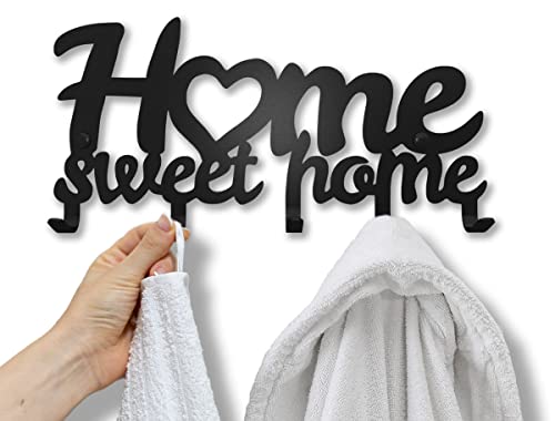 Sirholdeertowelhooksforbathroomwallmountedtowelrackforwalltowelholderforbathroomwallwithhomesweethomesignmatteblackbathroomaccessoriesheavydutywallhangers  Urban Country Home Decor Sirholdeer towel hooks for bathroom wall mounted towel rack for wall towel holder for bathroom wall with home sweet home sign matte black bathroom accessories heavy duty wall hangers  urban country home decor