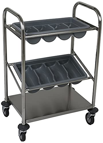 Saro Ines Cubiertos Carro, Metal, Plata, 40 x 63 x 98 cm