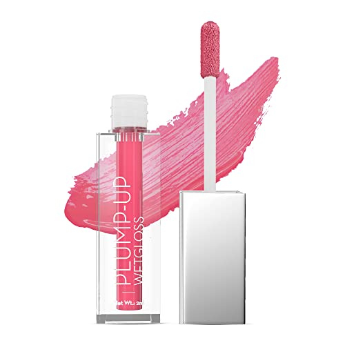 Image of Swiss Beauty Plump-Up Wet Lightweight Lip Gloss With High Shine Glossy Finish For Fuller And Plump Lips | Shade- Spunky Pink, 2Ml|