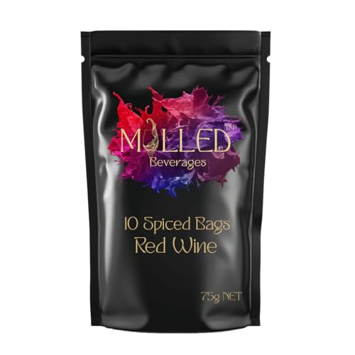Mulled Wine Spice Bags by Mulled Beverages — 10 Premium Sachets | Gluhwein Spice Kit for Red Wine | Mulling Spices for Hot Wine, Cider & Holiday Drinks | 75g, Makes 10 Servings