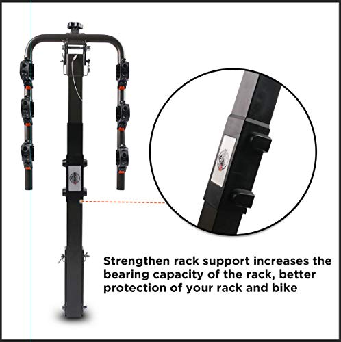 ZESUPER 3-Bike Rack Deluxe Locking Heavy Duty Bicycle Carrier for Cars, SUVS, Trucks, Vans and Minivans with a 2'' Hitch Receiver Rack Hitch Mount
