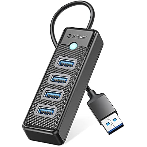 ORICO 4-Port USB HUB 3.0, USB Splitter for Laptop with 0.49ft Cable, Multi USB Port Expander, Fast Data Transfer Compatible with Mac OS 10.X and above, Linux, Android Cover