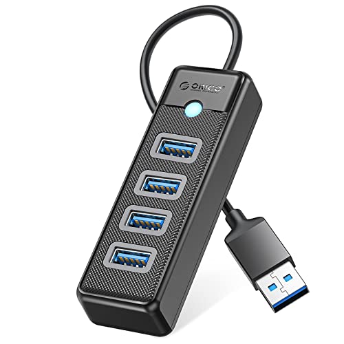 ORICO-4-Port-USB-HUB-30-USB-Splitter-for-Laptop-with-05ft-Cable-Multi-USB-Port-Expander-Fast-Data-Transfer-Compatible-with-Mac-OS-10X-and-Above-Linux-Android-Black
