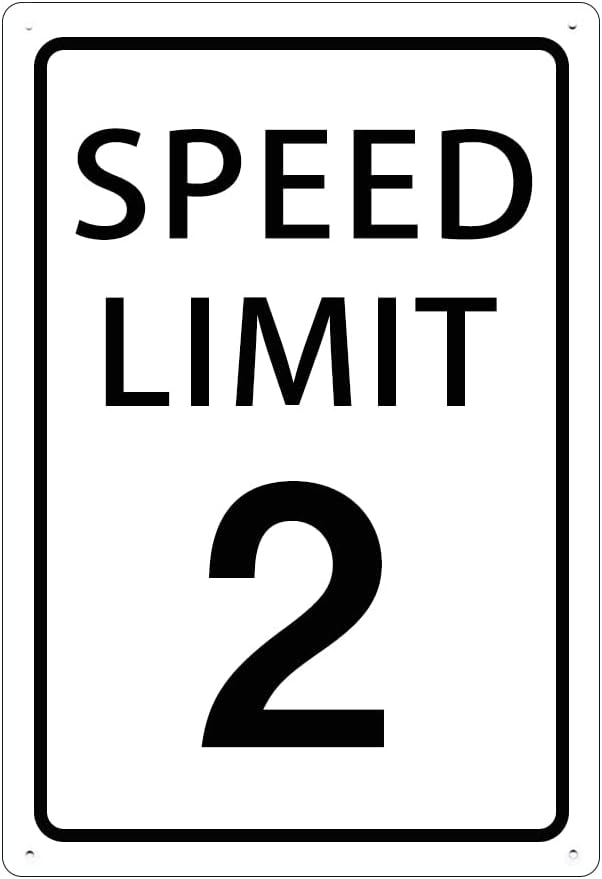 Speed Limit 2 Mph Road and Street Sign 12" X 8" Warning Traffic Road Street Metal