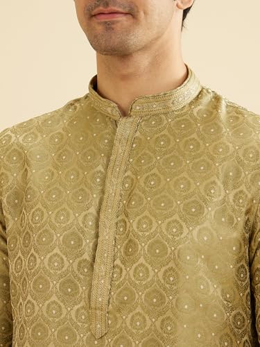 Image of Manyavar Men's Brocade Self Design Kurta Set (2pcs)