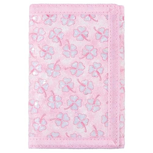 Image of Kids Wallets for Girls, Little Girls Wallet for Kids, Wallet for Teen Girls, Toddler Wallet for Girls with Magic Sticker, RFID Nylon Wallet /Canvas Wallet with Coin Pocket for Gifts, Pink Leaf