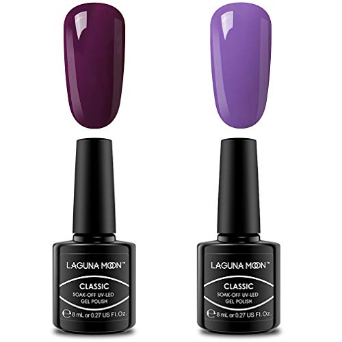 Lagunamoon Gel Nagellack UV LED, Auswahl von 2 Beliebten und Praktischen Farben, Gel Polish Soak off 8ML 004