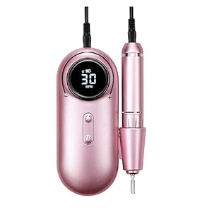 Portable Nail Drill Machine, 30000 RPM Rotation Rate Adjustable Electric Nail Manicure Tool, Nail Art Tool, Nail Machine with Saves More Time and Money. ( Color : Purple , Size : A )