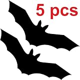 GreenIT 5 Stück 20cm Fledermaus schwarz Aufkleber Tattoo Vogel Warnvögel Fenster Schutz Deko Folie