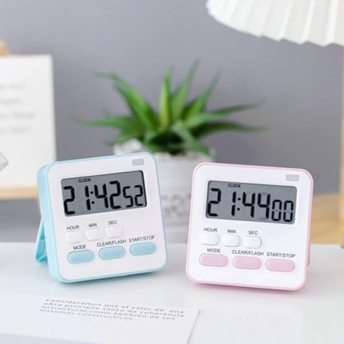 Image of Digital Timer Clock with Stopwatch, 2 Alarm Modes with beep Alarm Sound, Kitchen Timer with Magnetic Stand |Timer Clock for Study Ideal for Cooking | Baking | Study, Gym, Kitchen, (Blue)