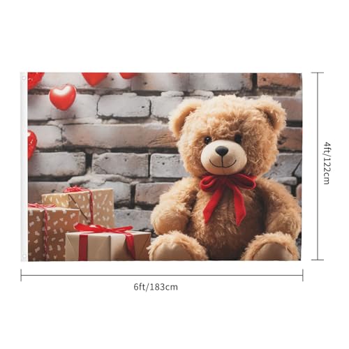 Cadeau de Saint-Valentin drapeau extérieur ours mignon pour couples