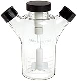 Wheaton 356879 Glass 250mL Celstir Spinner Flask, with 33-430 Screw Caps, 85mm x 175mm