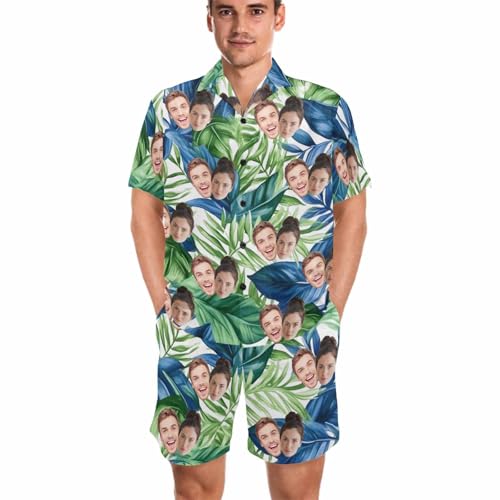 M YESCUSTOM Custom Pajamas for Women Men, Personalized Couple Matching Pj Set Customized Face Pjs His and Hers Pajama Gift2