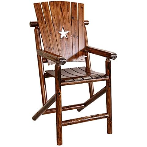 Leigh Country Bar Arm Chair with Star, Brown Cover