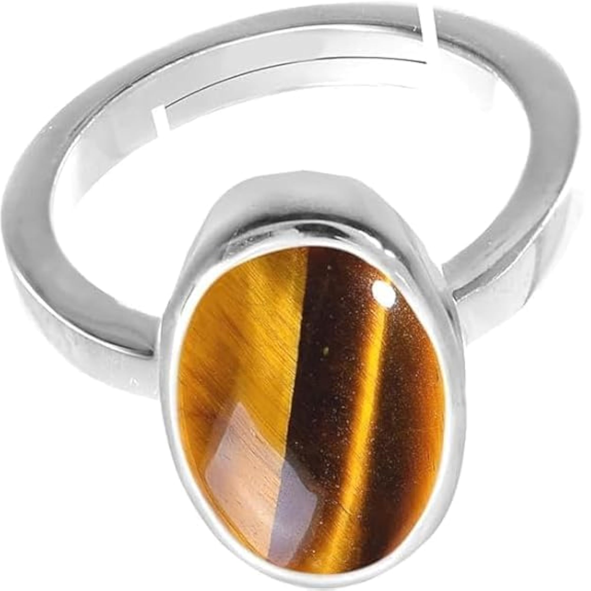 Tiger Eye Stone Adjustable Ring, Unisex Lab Certified