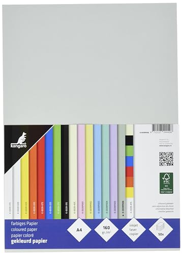 Kangaro - Coloured Paper Pastel Grey DIN A4 160 g/m² FSC Mix - Pack of 50 - Letter Paper Craft Paper DIY - Image 2