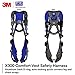3M 1113013 DBI-SALA ExoFit X300 Comfort Vest Safety Harness Fall Protection, OSHA, ANSI, General Industry, Aluminum Back D-Ring, Auto-Locking Quick Connect Leg and Chest Straps, 2X