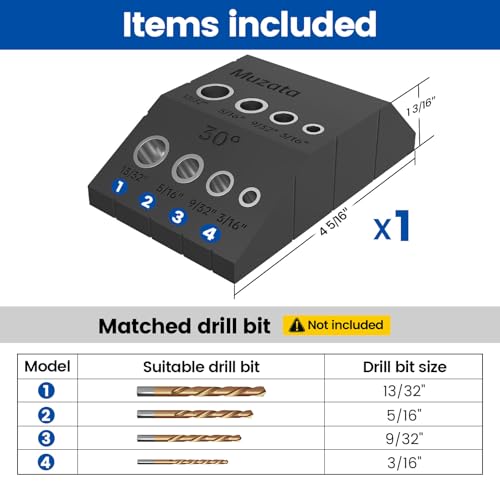 Muzata Upgraded Multi-angle Cable Railing Drill Guide Jig Black CT24 by Muzata - Image 2