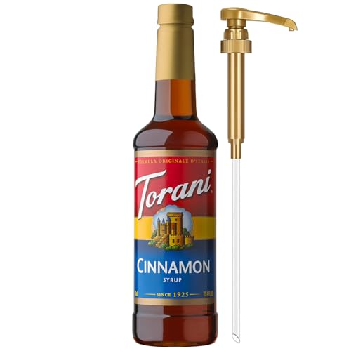 Image of Torani Coffee Syrup, Cinnamon Flavored Syrup for Drinks, Pump Included, 25.4 Fl Oz